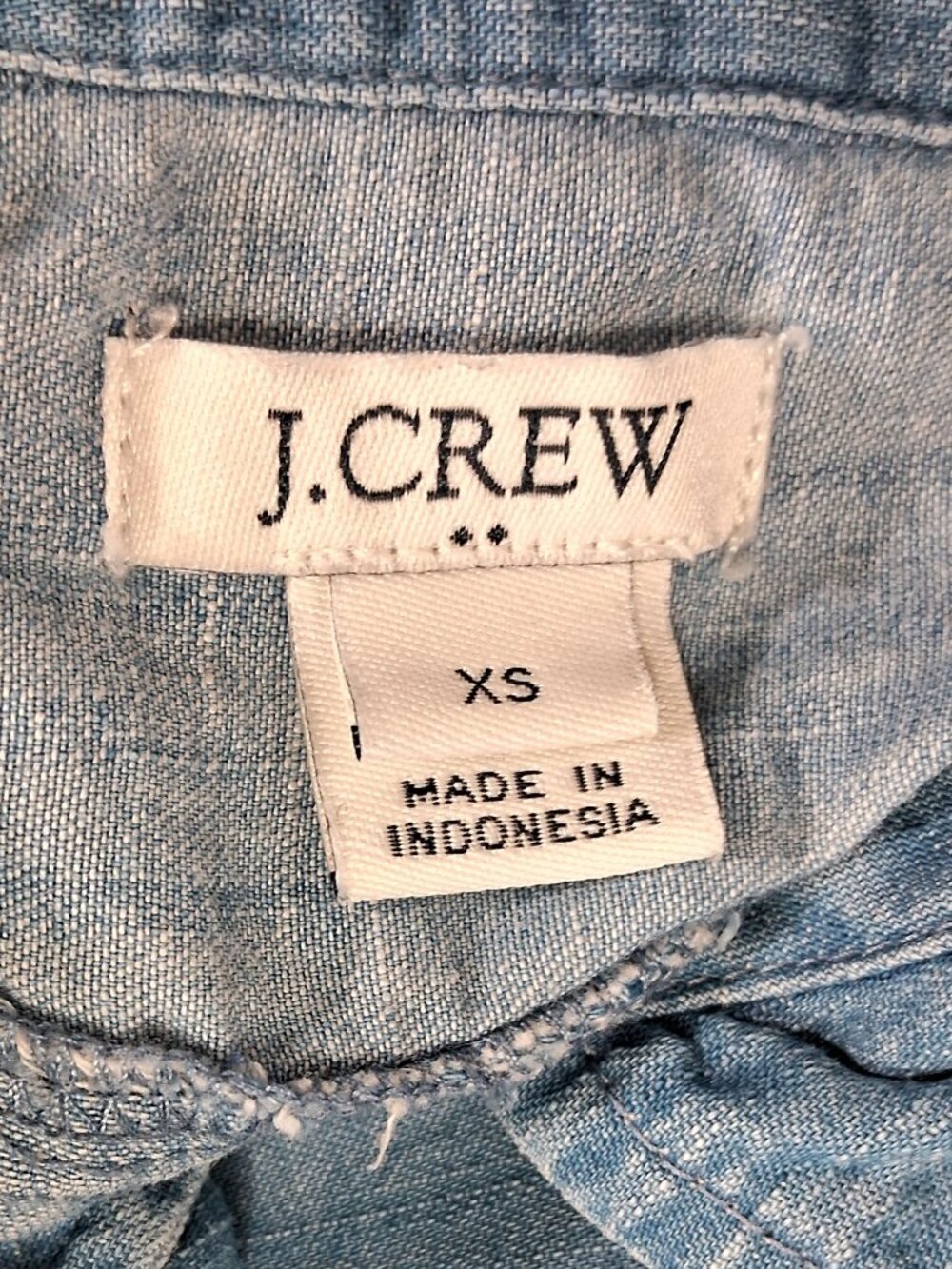 J.Crew Denim Shirt Dress XS | Belted Chambray Casual Summer - Picture 3 of 10